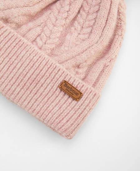 Elsdon Cable-Knit Beanie Gardenia