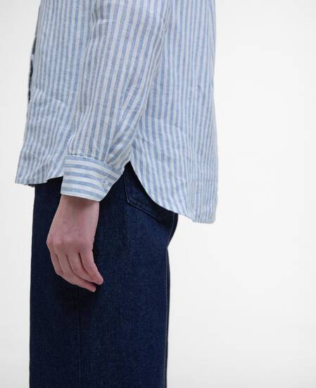 Camicia a maniche lunghe Marine dalla vestibilità comoda Chambray/White