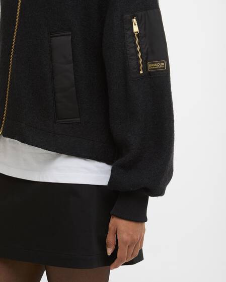 Monique Wool Bomber Jacket Black