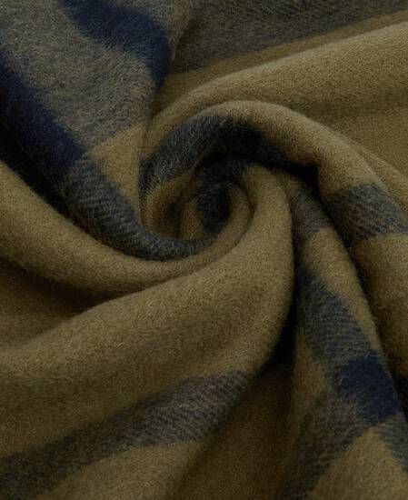 Sciarpa con motivo tartan in lana d’agnello Maxine Black/Olive
