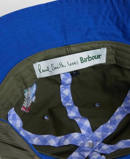 Paul Smith Loves Barbour Bucket Hat Domed Khaki