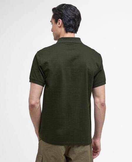 Polo Alfred con motivo a righe in jacquard Sage