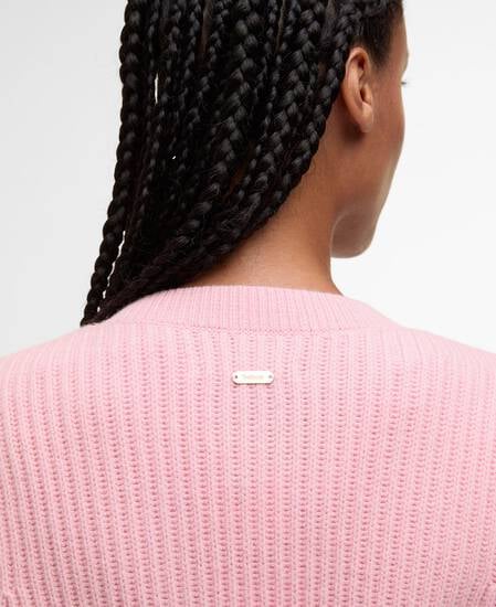 Elina Wool-Cashmere Cable-Knit Cardigan Cherry Blossom