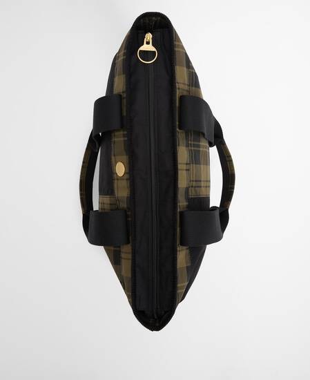 Mya Patchwork Tote Bag Black/Olive Check