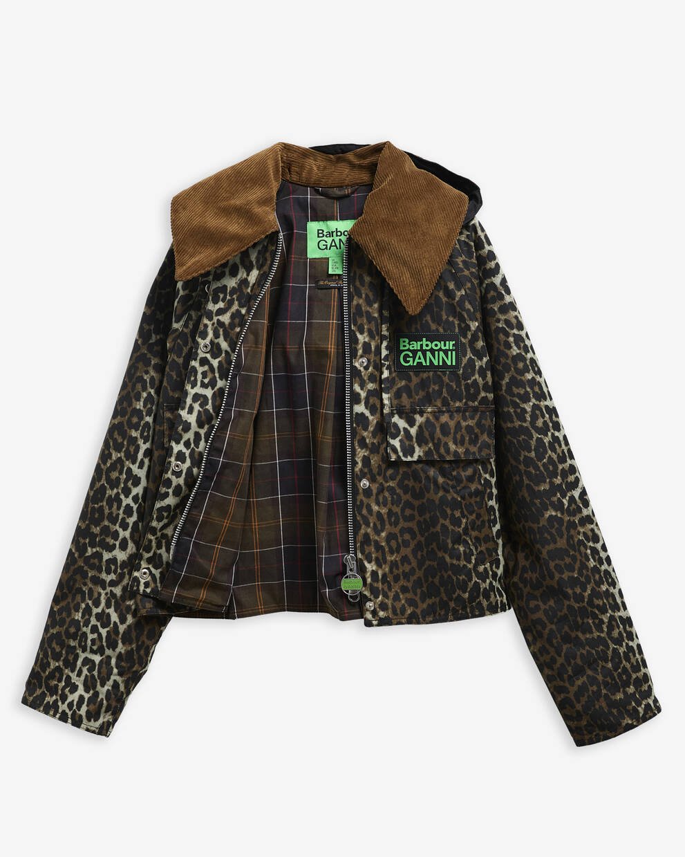Barbour x GANNI Leopard Print Waxed Anorak