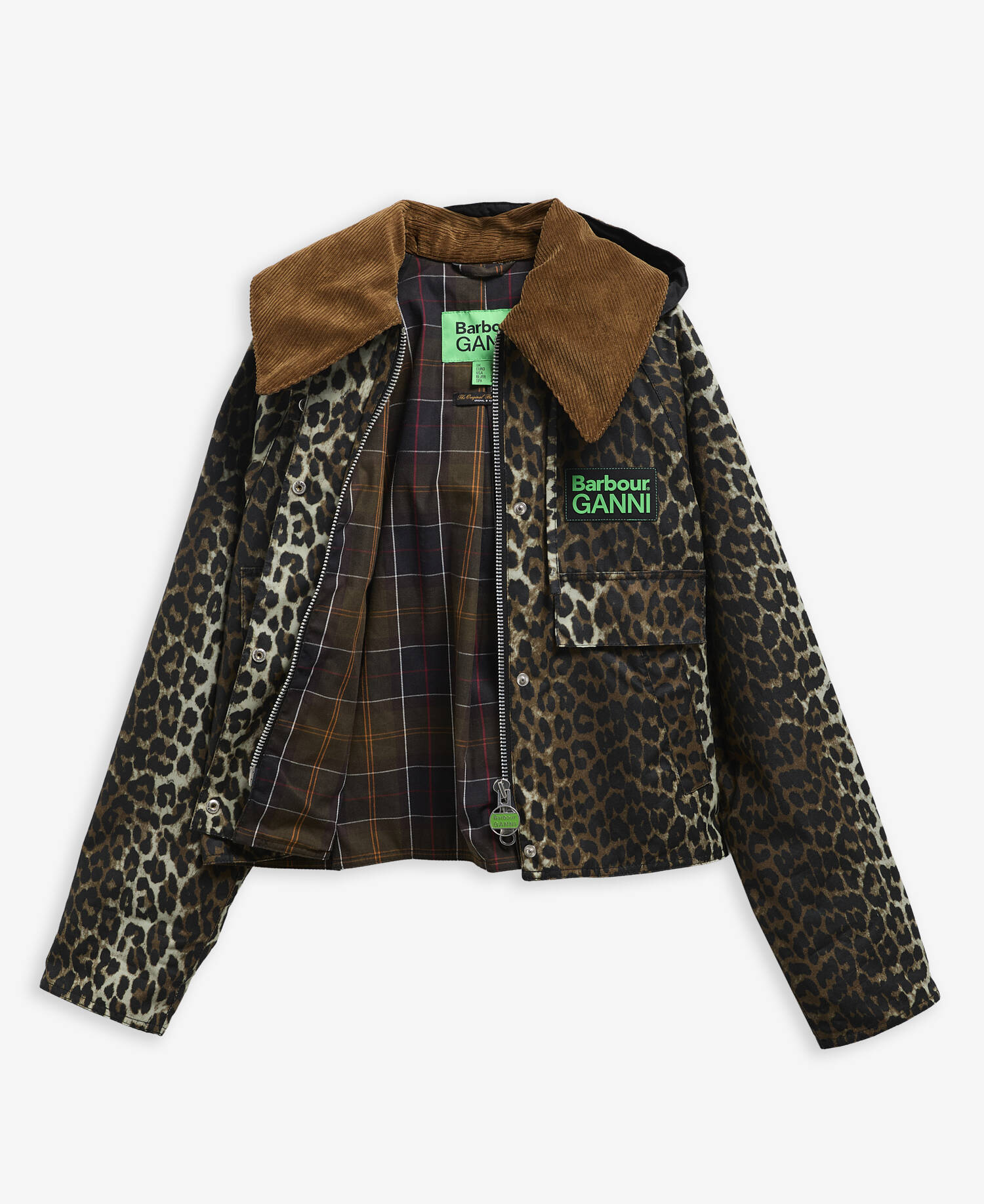 Barbour x GANNI Leopard Print Waxed Anorak Leopard Print/Classic image number 7