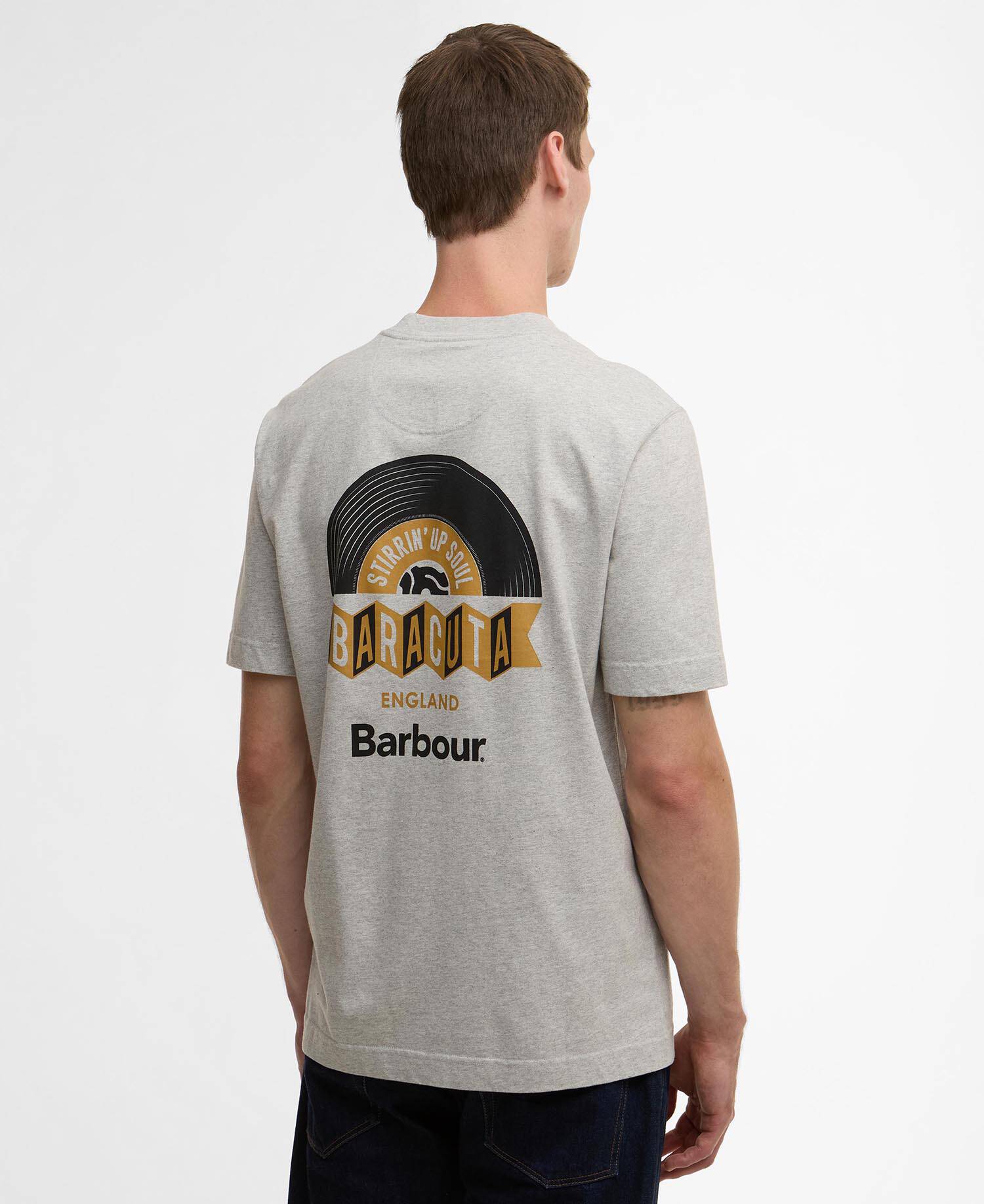 Barbour x Baracuta Vinyl Oversized T-Shirt Grey Marl image number 2