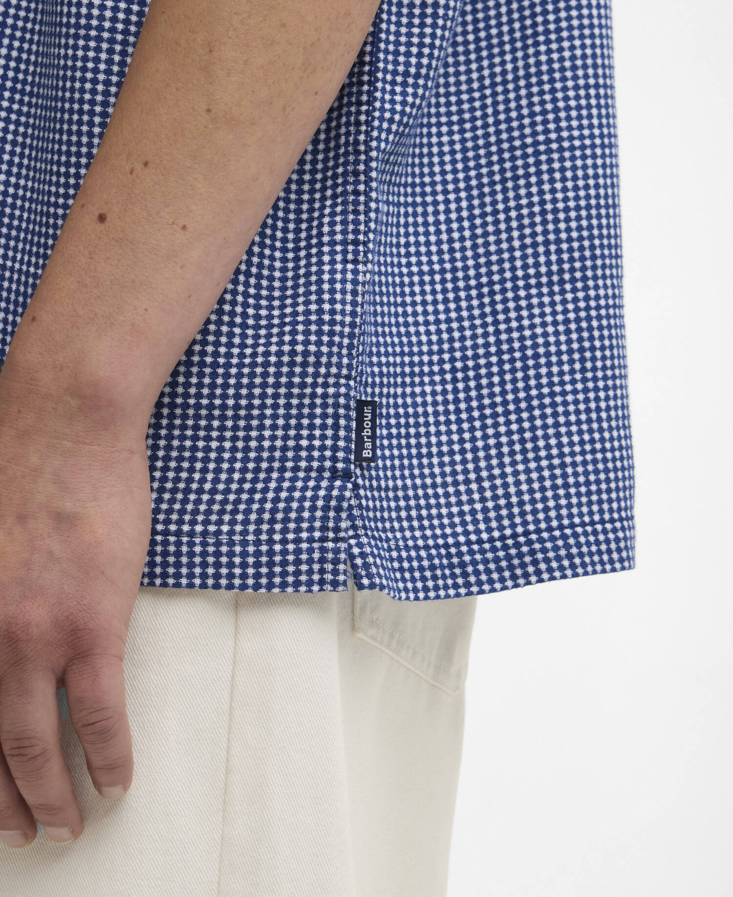 Rudbeck Textured Short-Sleeved Shirt Navy image number 4