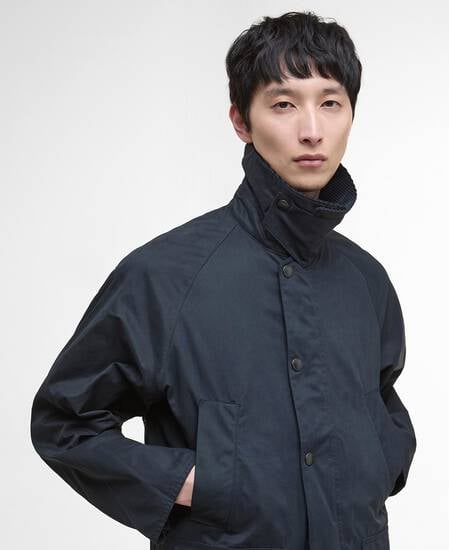 Peached Oversized Bedale Casual Jacket Classic Navy