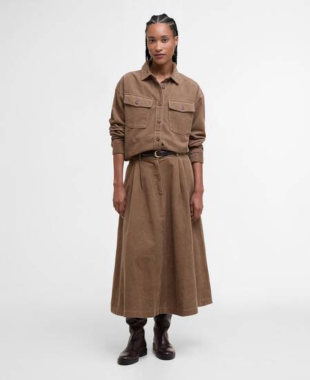 Yasmin Relaxed Cord Shirt Military Brown Yasmin Relaxed Cord Shirt Military Brown