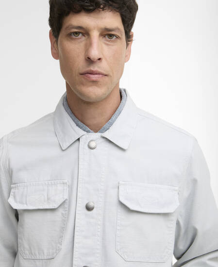 Overshirt in cotone Draftmen Slub Blue Haze