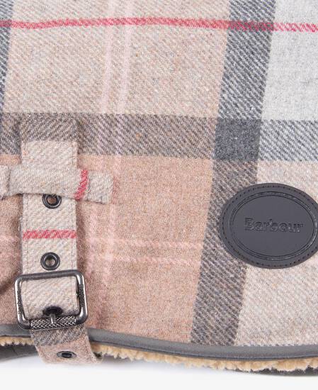 Wool Touch Dog Coat Taupe-Pink Tartan