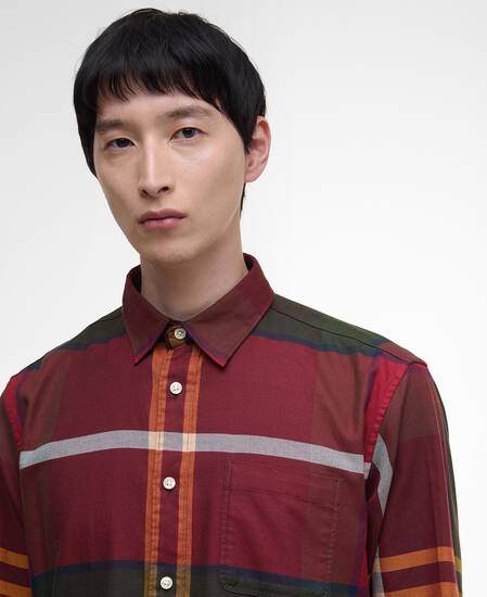 Renford Oversized Long-Sleeved Tartan Shirt Winterberry Tartan