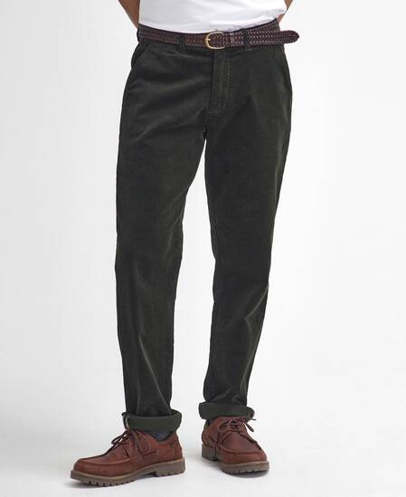 Pantaloni in velluto stretch a coste sottili dalla vestibilità leggermente aderente 