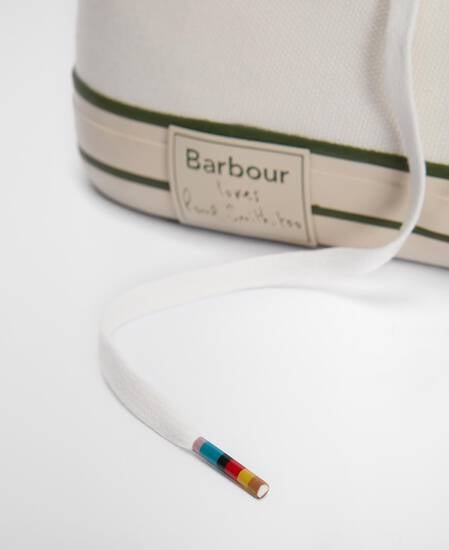 Paul Smith Loves Barbour Damen Sneaker Plimsolls Off White