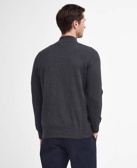 Cotton Half-Zip Jumper Charcoal