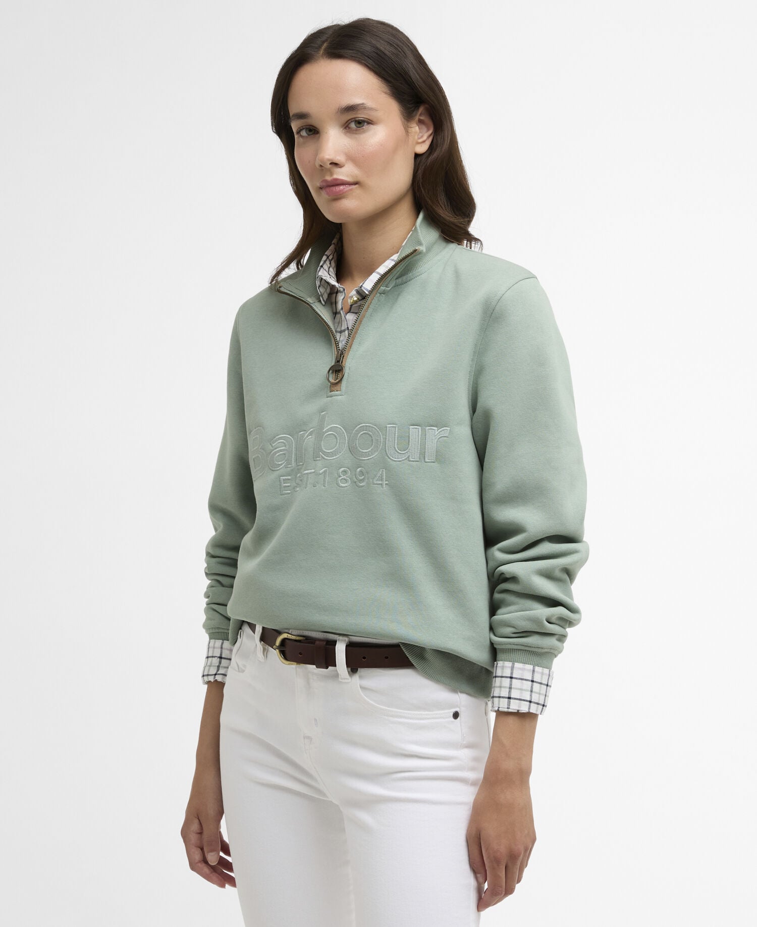 Cynthia Quarter-Zip Jumper Blue Sage