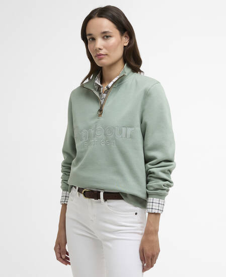 Maglione con zip corta Cynthia Blue Sage
