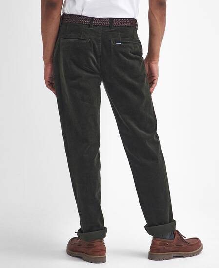 Pantaloni in velluto stretch a coste sottili dalla vestibilità leggermente aderente 