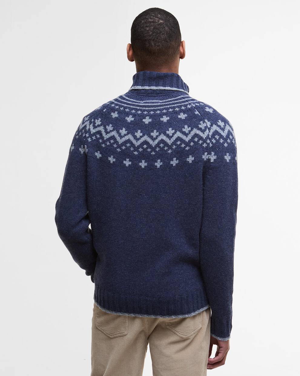 Maglione Hewton con collo alto con risvolto e motivo Fair Isle