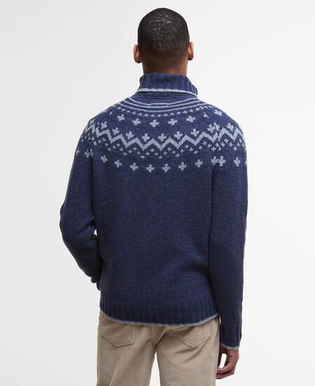 Hewton Fair Isle Roll Neck Jumper Navy