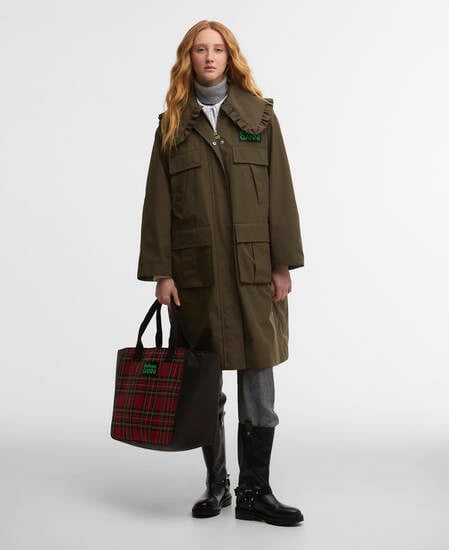 Barbour x GANNI Waxed Tote Bag Classic/Royal Stewart Tartan