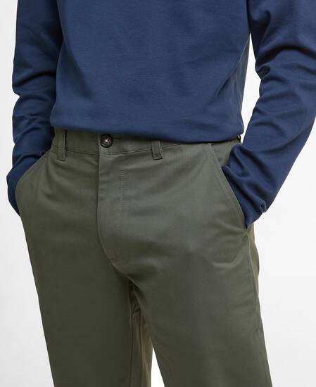 Suede Sateen Tailored Trousers Olive