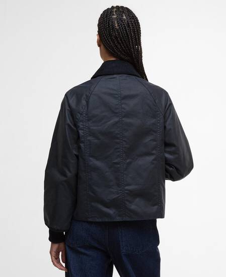Wachsjacke Cropped Beadnell Navy/Classic