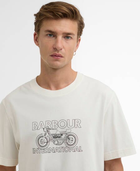 T-shirt con stampa Cowl Motorbike Whisper White