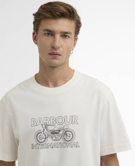 T-Shirt Cowl Motorbike Graphic Whisper White