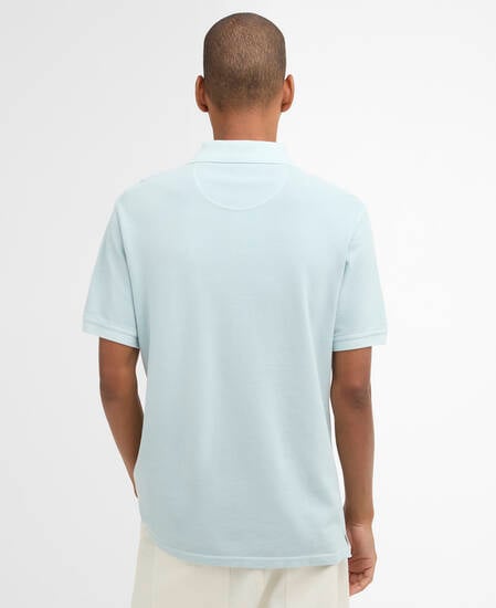 Poloshirt Washed Tartan Tailored Pique Washed Sky