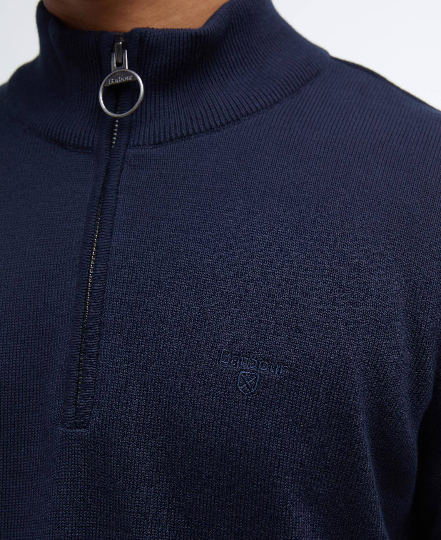Cotton Quarter-Zip Jumper Classic Navy image number 5
