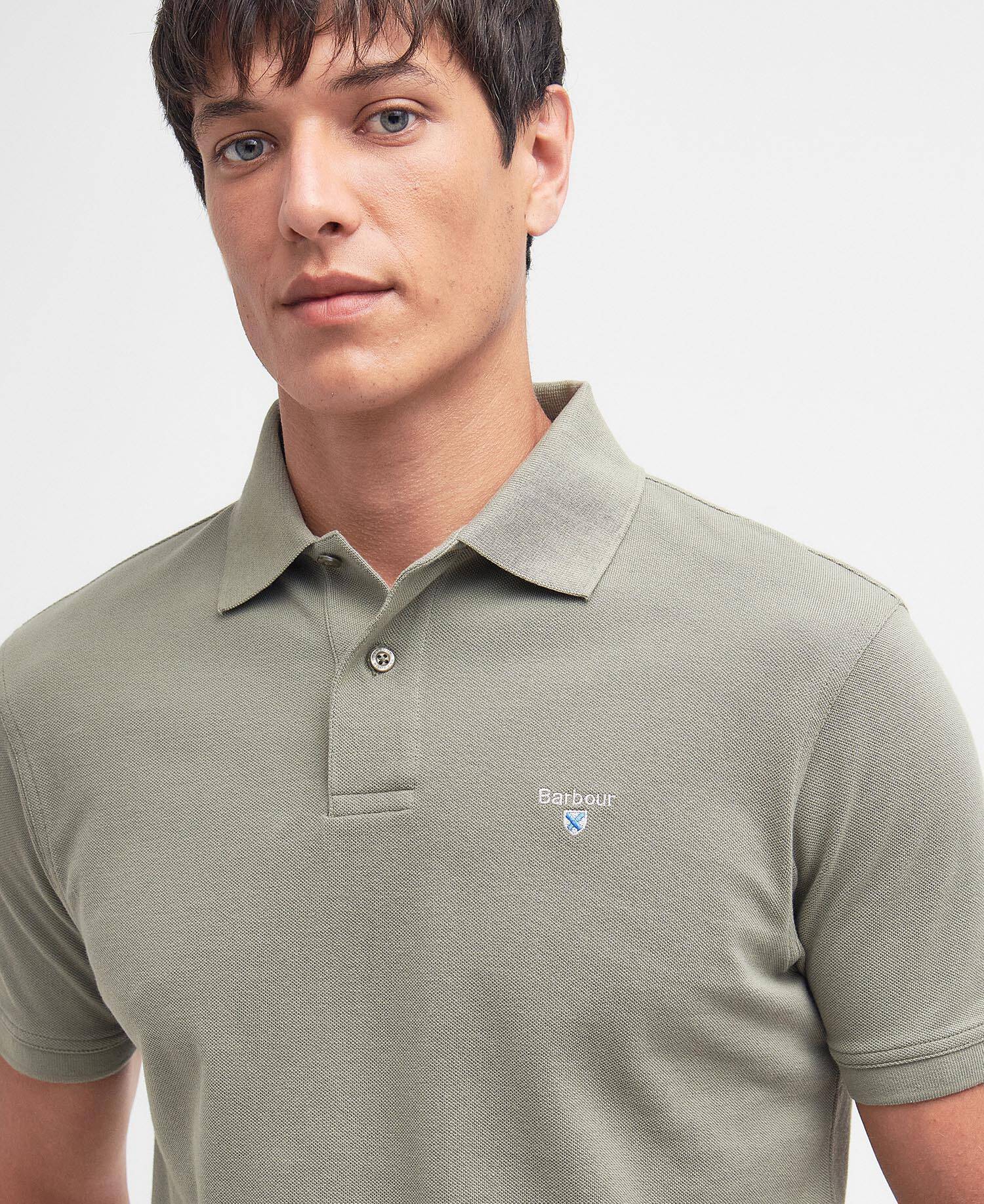 Sports Short-Sleeved Polo Shirt Dusty Green image number 3