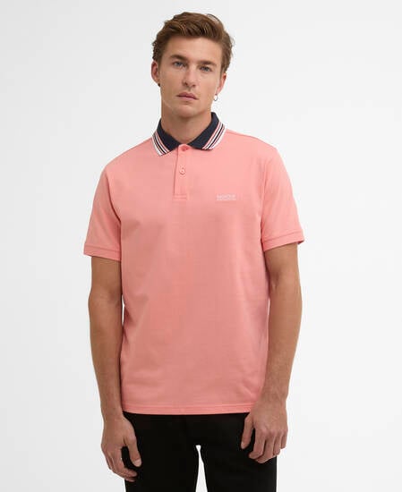 Burnwood Tipped Polo Shirt Burnt Coral