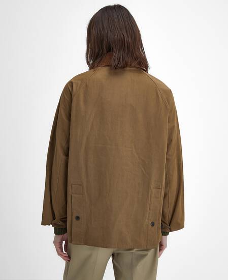 Peached Oversized Bedale Casual Jacket Dark Sand