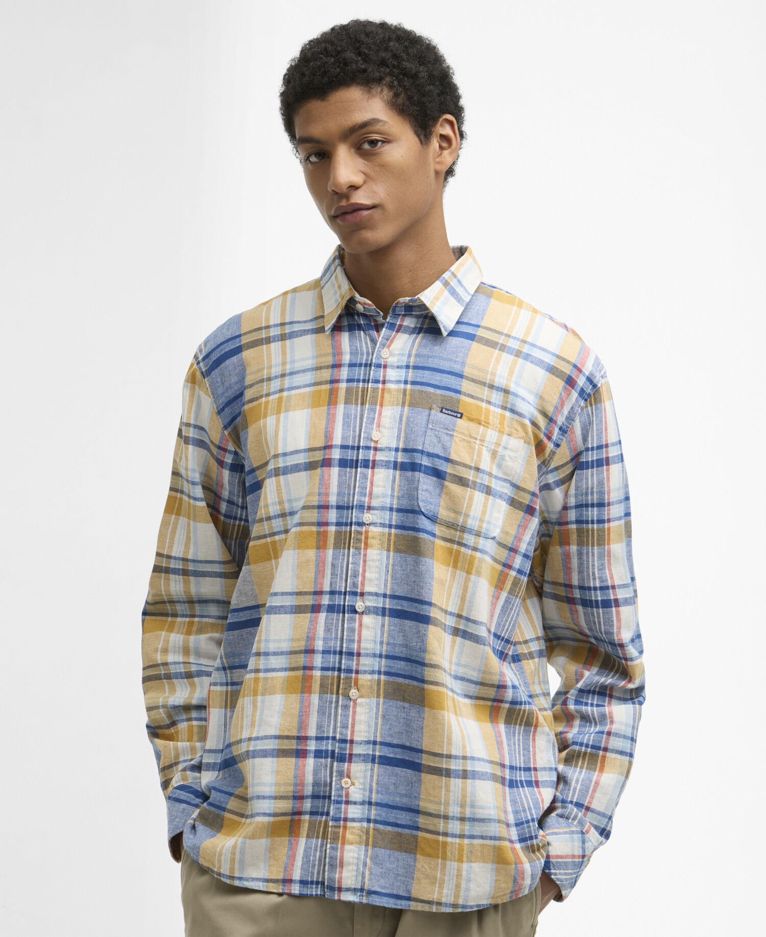 Holwick Checked Long-Sleeved Relaxed Shirt Blue