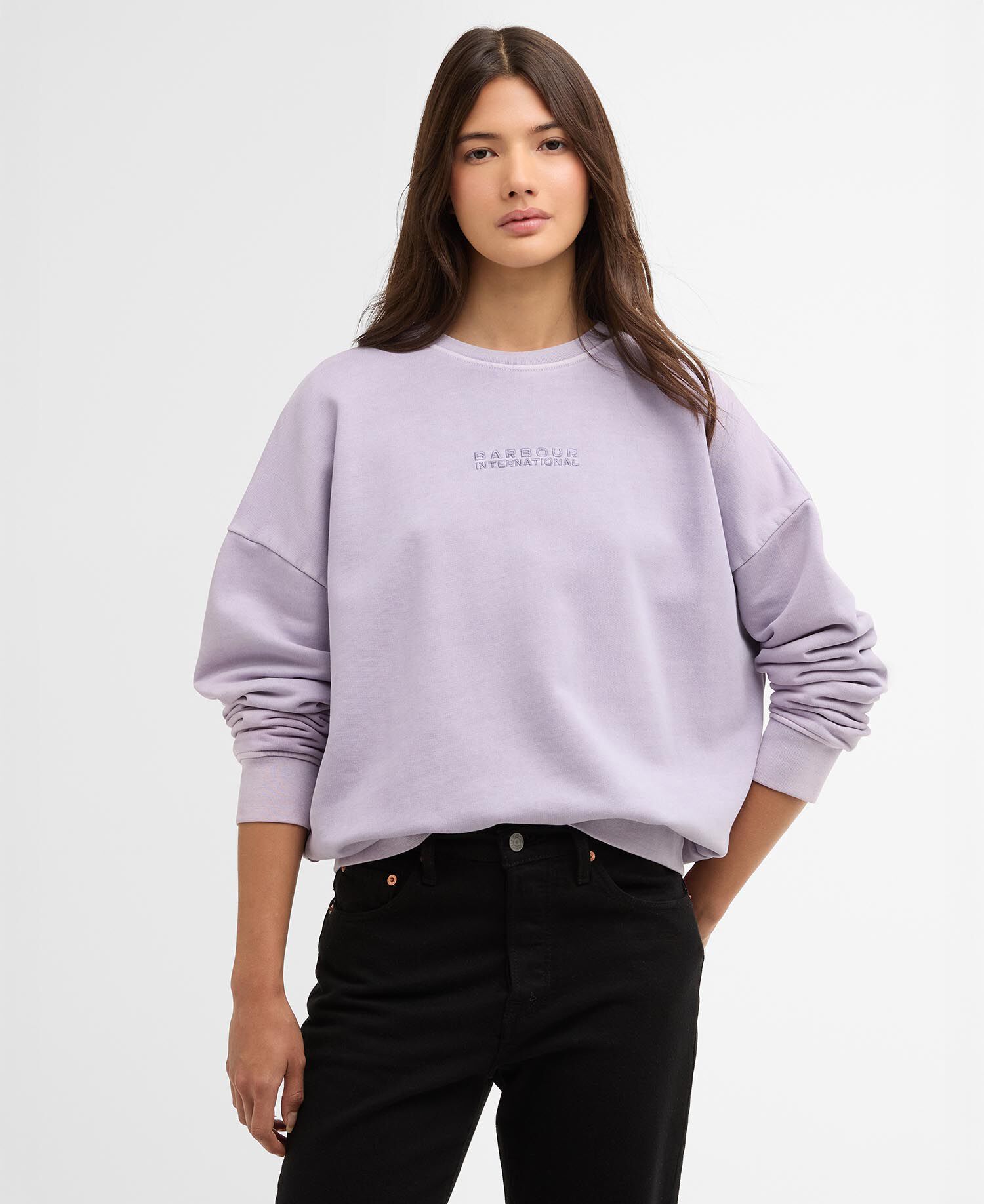 Lyra Crew Neck Jumper Washed Lilac Marble