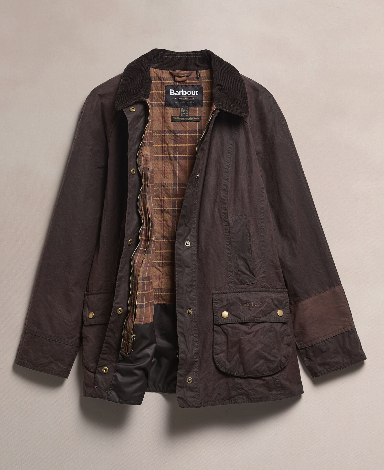 Barbour Re-Loved Women's Beadnell Waxed Jacket - Size 14 Rustic
