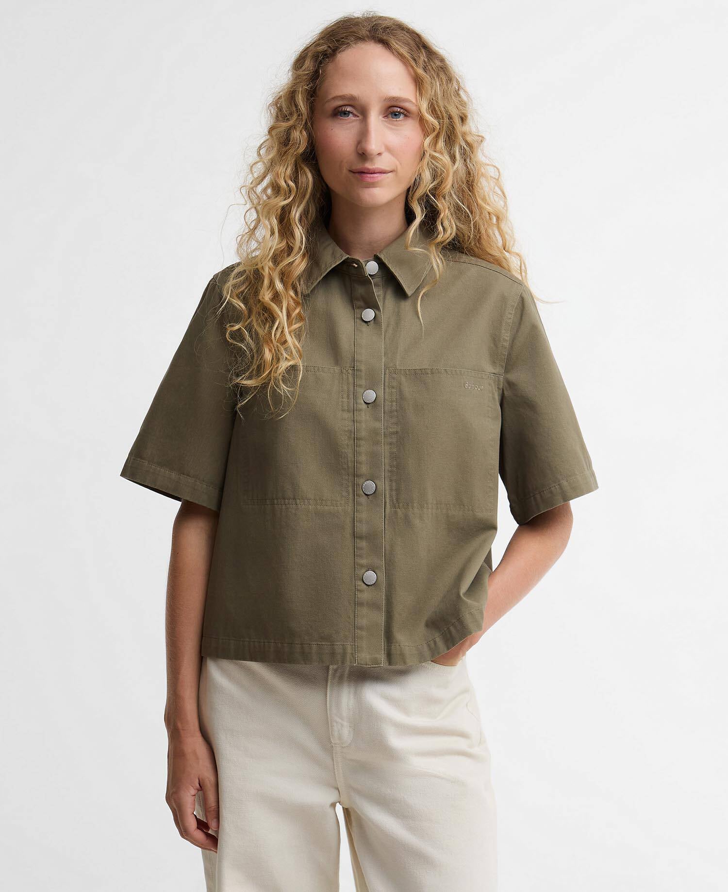 Aylesby Boxy Short-Sleeved Shirt Dusky Green image number 0