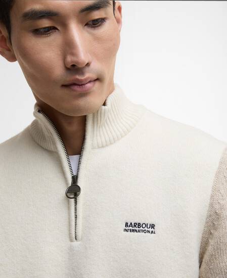 Maglione Hutchy con zip corta Whisper White