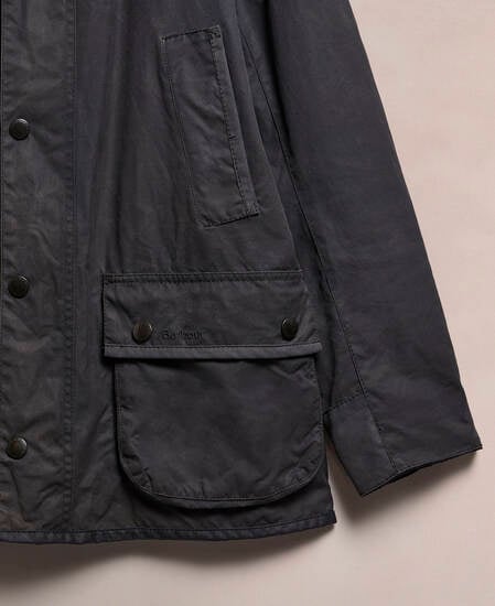 Barbour Re-Loved Men's Ashby Waxed Jacket - Size S Navy