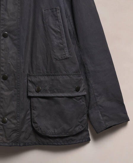 Barbour Re-Loved Men's Ashby Waxed Jacket - Size S Navy