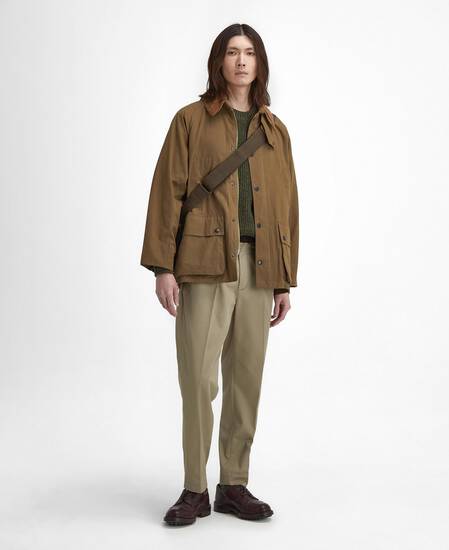 Peached Oversized Bedale Casual Jacket Dark Sand
