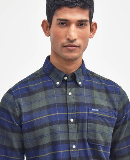 Kyeloch Tailored Long-Sleeved Shirt Olive Night Kyeloch Tailored Long-Sleeved Shirt Olive Night