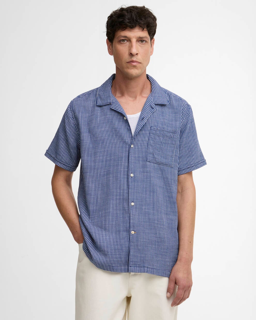 short sleeved dress shirts Classic Fit Short Sleeve Plaid Cotton Gray Dress Shirt XL / 6 / Gray