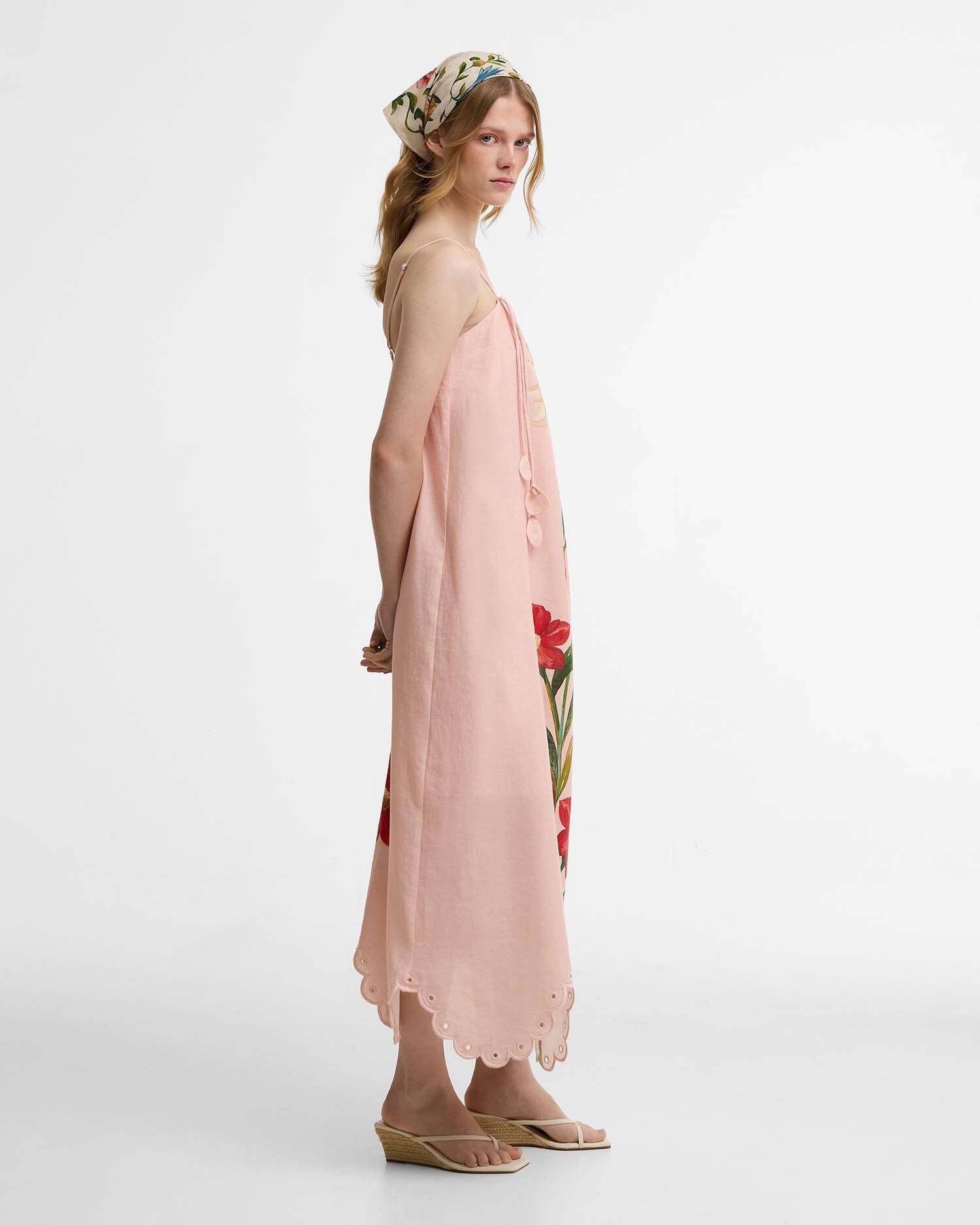 Barbour FARM Rio Bromelia Midi Dress Pink Edens Bloom image number 1