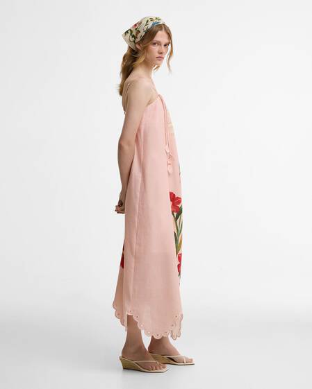 Barbour FARM Rio Bromelia Midi Dress Pink Edens Bloom