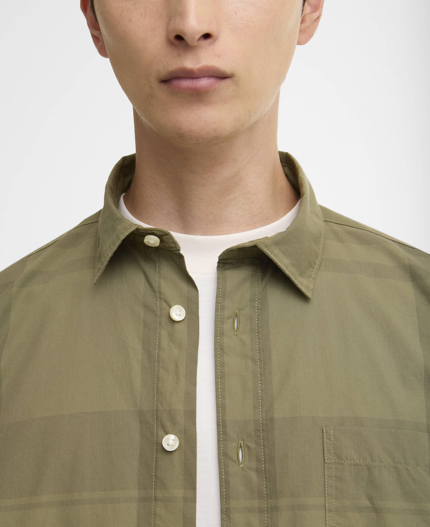 Hemd Tunstall Oversized Tonal Tartan Burnt Olive image number 3