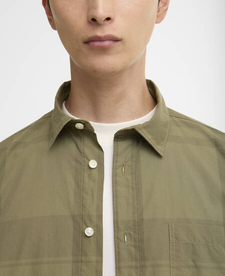 Tunstall Oversized Tonal Tartan Shirt Burnt Olive