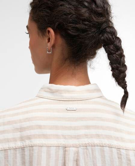 Annie Striped Linen Shirt Light Sand Stripe